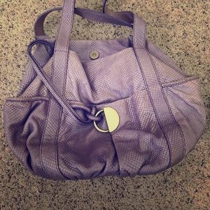 Kooba vintage purple snakeskin purse tote bag